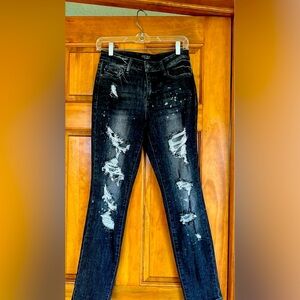Black Distressed Women's Jeans